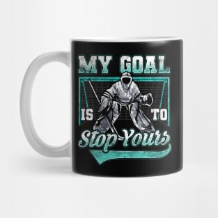 Funny Hockey Defender Denying Goals Mug